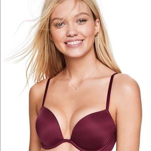 VS Pink Super Push Up 32B Maroon Bra